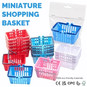 1 12 Dollhouse Mini ABS Plastic Shopping Basket Supermarket Hand Basket Grocery Cart DIY Model Toys Accessories for