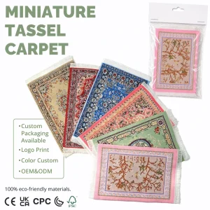 1 12 Dollhouse Mini Turkish Rug Carpet Mat Persian Floor Decor Tassel Edge Home Textile OEM Factory