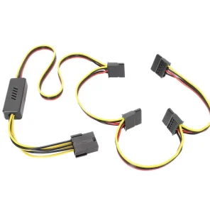 12V Graphics Card Power Adapter Cable 6Pin Male SATA Female Converter PTFE PVC Heavy Duty IP65 Filter Ring for PC Storage