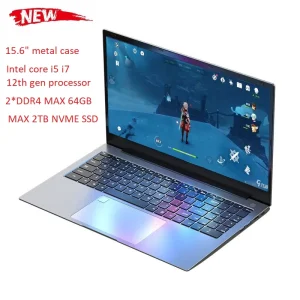 12th Gen Gaming Laptops I5 12500H 1240P I71260P 15.6 Inch IPS HD Metal Ultrabook DDR4 2TB SSD Office PC Portable Notebook 64GB
