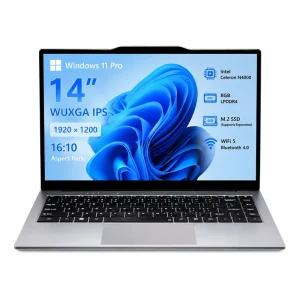 14 Inch Intel Celeron N4000 Laptop 8GB LPDDR4 M.2 SSD 256GB Windows 11 FHD IPS Notebook English Keyboard for Business