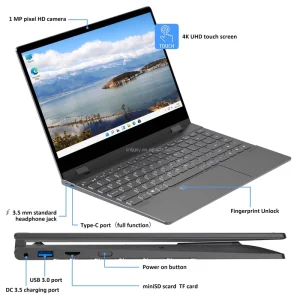 14 Inch Inter N95 Backlit Fingerprint Unlock 360 Degree Touchscreen Laptop for Education