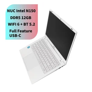 14 Inch NUC Intel N150 Portatie Laptop *1080 IPS DDR5 12GB RAM+2TB ROM USB 3.2 WIFI 6 BT 5.2 Full Feature USB C White Laptop