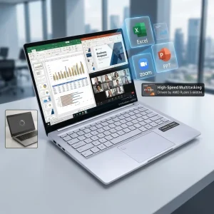 14.1 Inch AMD Ryzen 5 6600H Laptop Metal Body USB Type-C Fingerprint Recognition Business Laptop