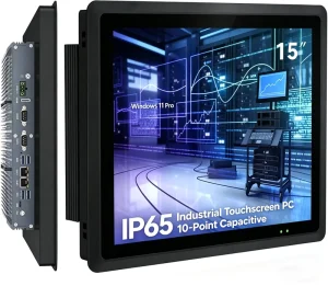 15” Embedded Industrial Panel PC IP65 Fanless All-in-One Computer Windows 11 Pro 10-Point Capacitive Touch Screen