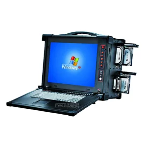 15 Inch LCD Portable Rugged Industrial Computer Chassis 5 HDD Bays 7 Half-Size Expansion Slots for Data Forensics