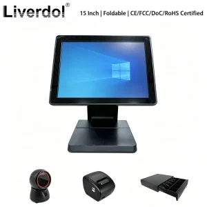 15 Inch Windows All-in-One POS Machine Win10/Win11 for Supermarket and Hospitality