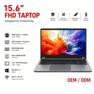 15.6 Inch 2-in-1 Touch Screen IPS Laptop AMD Ryzen 5 5500U Windows 11 OEM ODM Business Notebook DDR4 SSD
