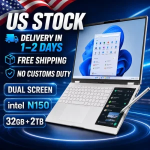 15.6 Inch Intel N150 32GB 2TB Twin Screen White Label Touch Laptop