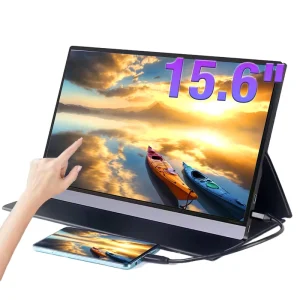 15.6 Inch Portable Gaming Monitor Touch Screen Full HD 1080P USB Connected IPS Panel 60Hz Type C for PC Laptop Mobile Phone