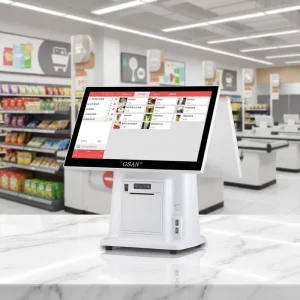 15.6 Inch Touch All-in-One POS Machine Dual-Screen POS System with Built-in Receipt Printer for Supermarket