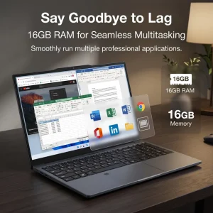 15.6 inch Laptop with Intel N95 Quad core Processor *1080 Resolution Fingerprint Unlock Function a Business oriented Laptop