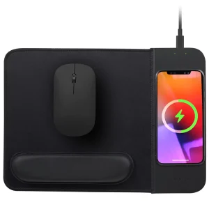 15W Wireless Charging Gaming Mouse Pad with Wrist Support Fast Qi Charger Eco friendly in Stock