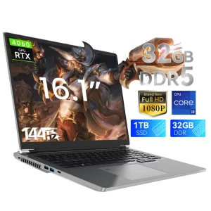 16.1″ 16 10 Gaming Laptop Intel I9 13900HK 14 Core RTX4060 8GB GDDR6 SSD 16GB DDR4 144Hz 1920×1200 RGB Backlit English Keyboard