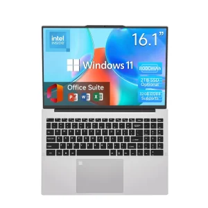 16.1 Inch Business Laptop Metal Body Windows 11 Intel Processor IPS Display 16:10 Camera EU