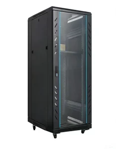 1840×600×600mm 1.8m Floor-Standing Server Rack SPCC Steel with Powder-Coated Finish and Tempered Glass Door