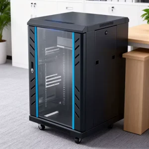 18U Customizable OEM Network Server Rack Cabinet 19 Inch SPCC Cold Rolled Steel with Glass Door for Data Center Use in Stock