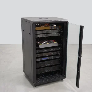 18U Network Rack Cabinet 19 Inch Server Cabinet Floor Standing 600×600 with Glass Door for Data Center Enclosure