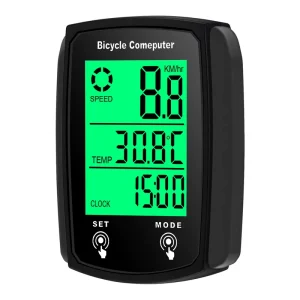 19-Function Wired Waterproof Bicycle Computer with Touch Display and Backlight