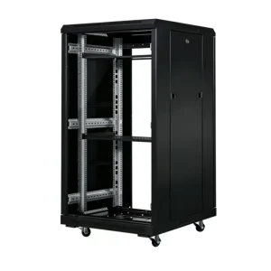 19 Inch 1240×600×1000mm 1.2m Floor Server Rack Cabinet SPCC Steel Powder-Coated with Tempered Glass Door