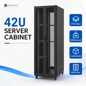 19-Inch Floor-Standing Steel Server Cabinet, 600mm x 800mm, 42U, Mesh Door