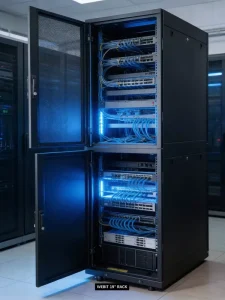 19 Inch Multiple Compartment Server Rack Cabinet 1600kg Load Capacity for Data Room