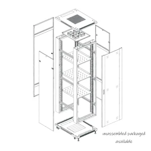 19 Inch Steel Network Cabinet Custom Size Server Rack Enclosure Tempered Glass Door 42U IP20 Protection OEM ODM Service Outdoor