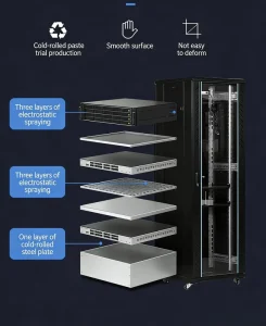 19 Inch1.8 M1840*600*600mm Deep Floor Standing Server Cabinet SPCC Cold rolled Steel Plate Material Data Center Network Cabinet