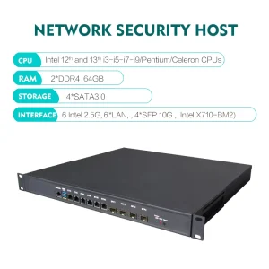 1U Rack Server Case 6 Lan 4*SFP+ 10G Mikrotik 12th Gen LGA1700 H610 H670 Industrial Pfsense Firewall 1U Rackmount Server Chassis