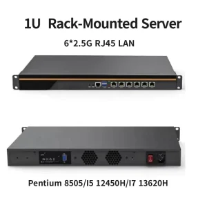 1U Rackmount Server I5 12450H I7 13620H 6×2 5G I226 2/4x 10G SFP 4G 5G WiFi Firewall pfSense ROS Enterprise Network Server