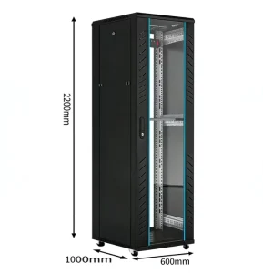 2.2 Meter Floor-Standing Server Cabinet 2240*600*1000mm SPCC Steel Tempered Glass Door