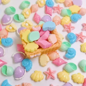 200pcs/lot Mini Flatback Ocean Animals Resin Charms Seahorse Fish Crab Nail Art Decoration for DIY Jewelry Making