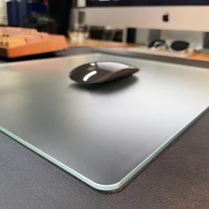 2026Customized Micro Etching Full Tempered Glass Mouse Pad Printing Glass Mouse Pad With Anti Slip PU Base Rubber Mouse Pad