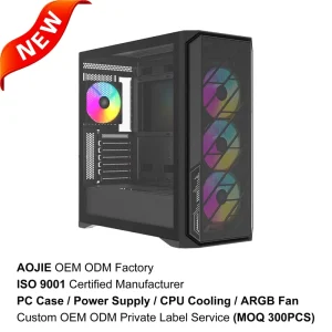 220A02 OEM Custom Mid ATX PC Black Cabinet Desktop Gaiming Computer Tower Cases Cabinet Boitier PC Casing Gabinete Gamer PC Case