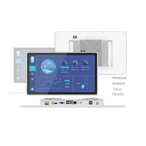 23.6 Inch Fanless Industrial Touch Panel PC Rugged Embedded Computer USB VGA COM Interfaces All-in-One 10-Point Touch