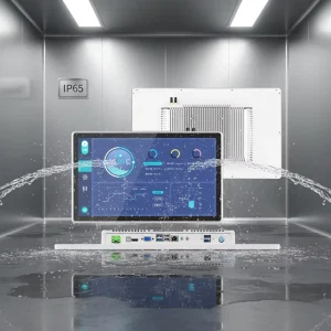 23.6 Inch Industrial Panel PC Fanless Rugged All-in-One Computer with HD/MI USB VGA COM Ports Embedded Touch Screen Monitor