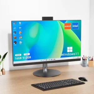 23.8 Inch All in One Education Computer for School & Students AIO Desktop PC Touch Screen Windows 11 Office DDR3 RAM SSD Storage