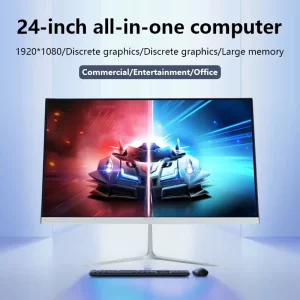 23.8 Inch IPS Quad Core All-in-One SSD Desktop Computer Windows 10 8GB RAM AU or US Plug for Office, Business, or Gaming