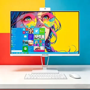 24 Inch Intel Core I7 I5 8G DDR4 256G SSD All in One PC Desktop Computer WiFi Blue tooth Speaker with Keyboard and Mouse