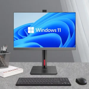 24 inch Intel Desktop All in One Computer Windows11 Black LED High Definition Telescopic Camera Business Office Use Assembled
