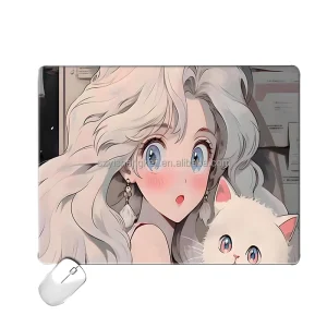 250*200mm Cartoon Anti-Slip Tempered Glass Mouse Pad for Office PC Laptop Hard Surface