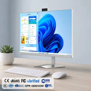 27 Inch All-in-One PC for Bank Teller Intel Core i7 16GB RAM 512GB SSD Windows 11 Pro Financial Desktop Computer