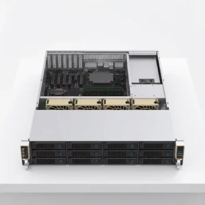 2U 8-Bay MicroATX NAS Server Chassis with Fan, L520mm Steel, USB Ports, ATX Power Supply Support