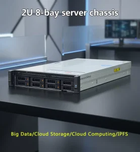 2U 8 Bay Rack Mount Server Chassis with SAS NVMe Direct Attach Backplane Redundant Power Supply Support