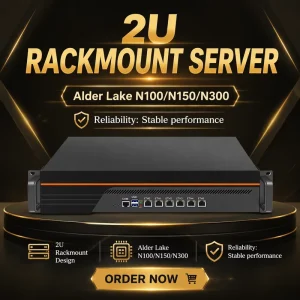 2U Rackmount Server 4*LAN 2.5G N100 N150 DDR5 Network Appliance Edge Gateway Firewall Pfsense Linux Centos