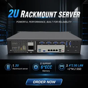 2U Rackmount Server E5 2695V4 18 Core 6*32G ECCRAM 8 Bay NAS Server X99 Soft Router NAS 2.5 3.5 ” SSD Rugged Industrial Mini PC