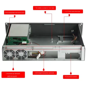 2U Server Chassis 3 Hot Swappable 4 Full Height Mini ITX Motherboard SSD+HDD NAS Slots 280 Deep Lock Industrial Computer Stock