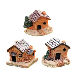 3-Style Miniature Figurine Fenced Dolls House Decorations Resin Desktop Ornament