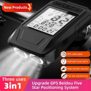 3-in-1 Bicycle Computer with 900LM Bicycle Light Wireless Speedometer Horn and Odometer Factory Direct OEM