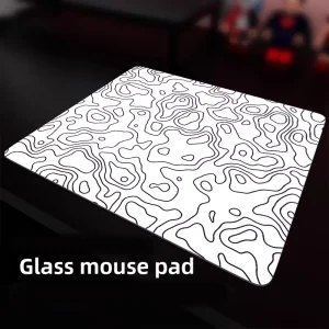 3.0mm Toughened Glass Gaming Mouse Pad with Smooth Surface, Anti-Slip Edge, and Washable Finish